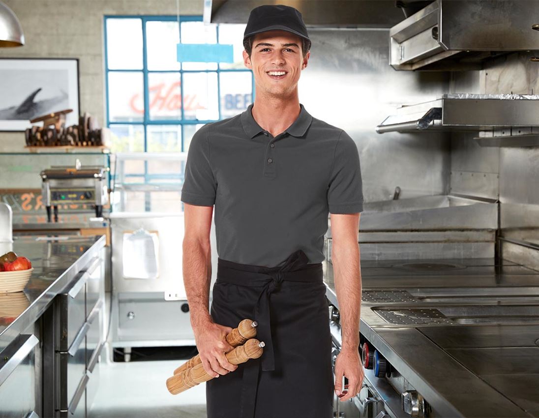 Topics: e.s. Pique-Polo cotton stretch, slim fit + anthracite