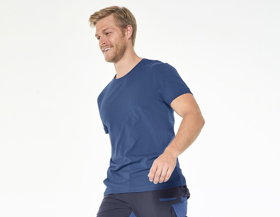 T-Shirts, Pullover & Skjorter: e.s. T-shirt cotton stretch + kobolt 1