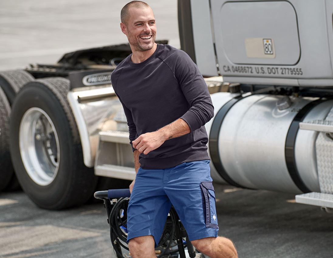 T-Shirts, Pullover & Skjorter: e.s. Sweatshirt cotton stretch + mørkeblå 1