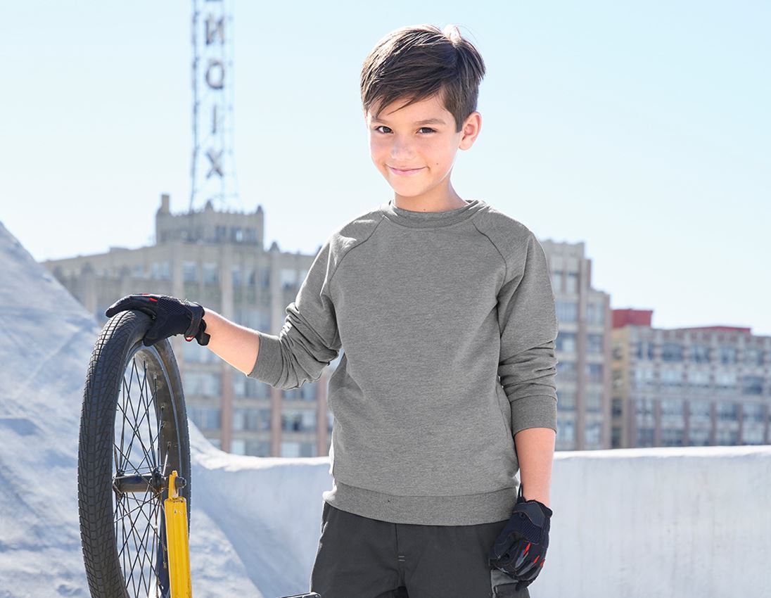 T-Shirts, Pullover & Skjorter: e.s. Sweatshirt cotton stretch, børne + gråmeleret 3