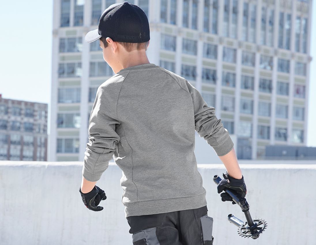 T-Shirts, Pullover & Skjorter: e.s. Sweatshirt cotton stretch, børne + gråmeleret 4