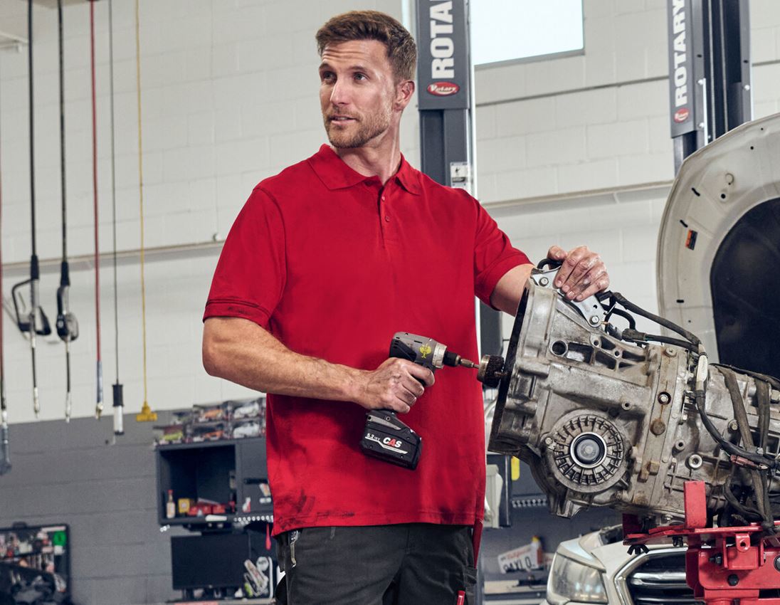 Shirts, Pullover & more: Pique-Polo e.s.industry + fiery red