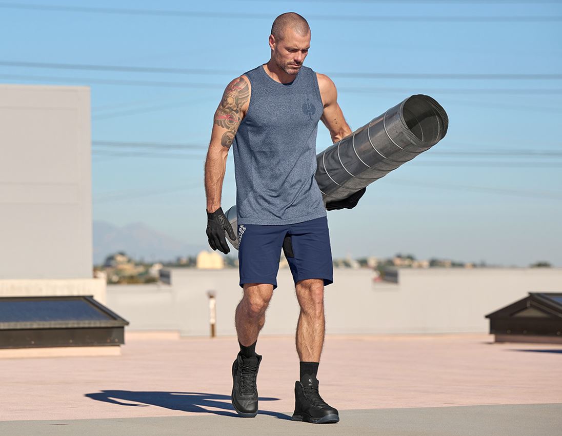 T-Shirts, Pullover & Skjorter: Atletik-shirt seamless e.s.trail + dybblå melange 2