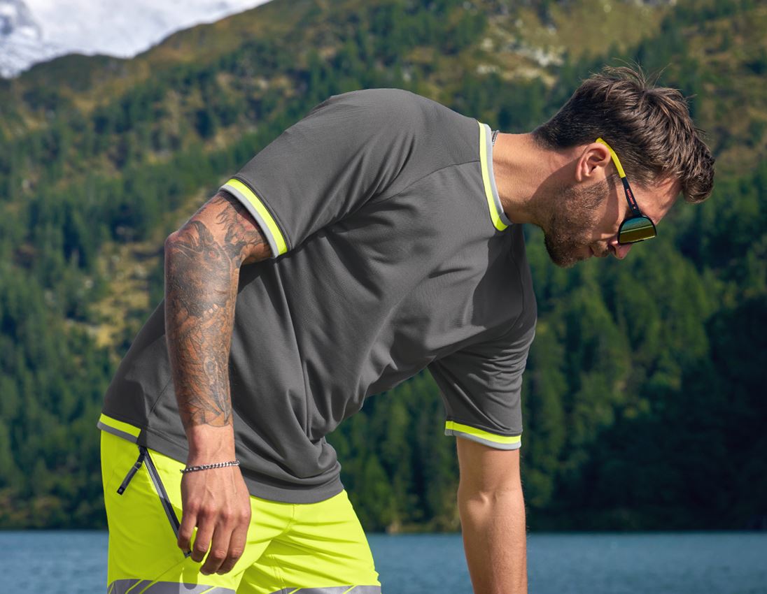 Topics: Functional t-shirt e.s.ambition + anthracite/high-vis yellow 1