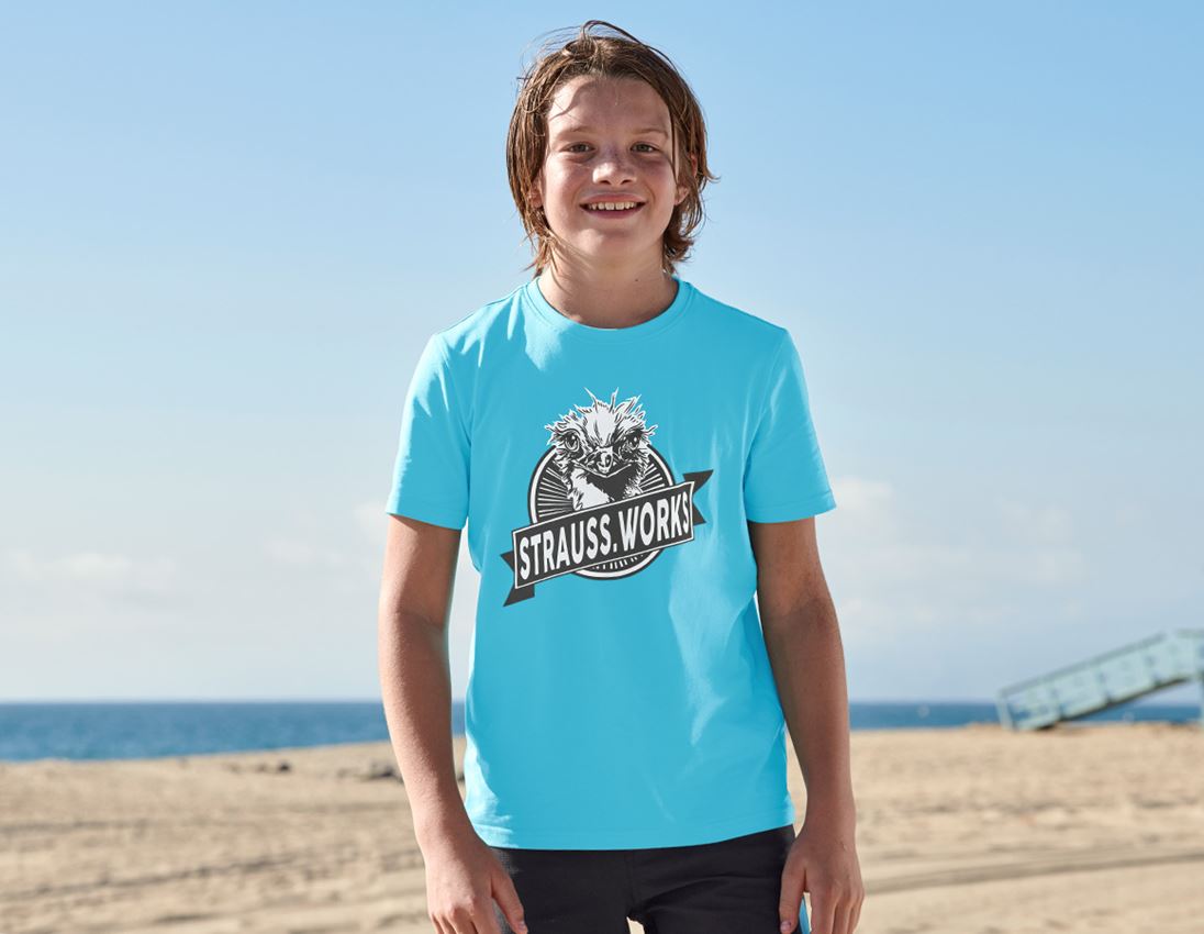 Små gaver: e.s. T-shirt strauss works, børne + lapisturkis