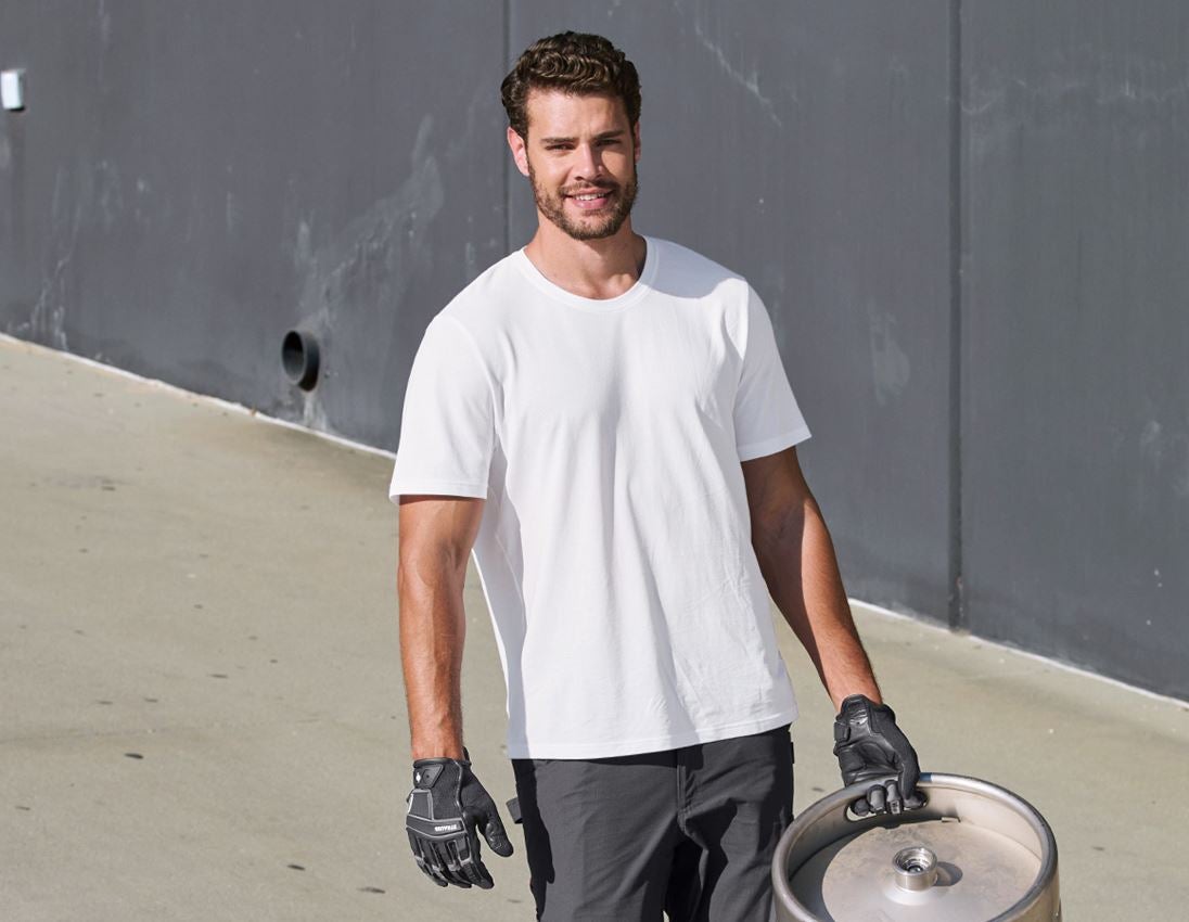 T-Shirts, Pullover & Skjorter: e.s. Pique-T-Shirt cotton light + hvid