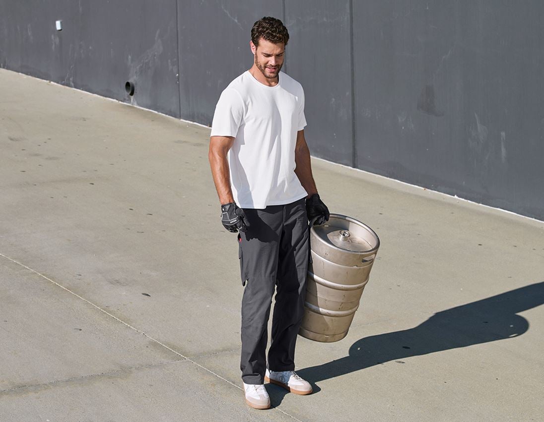 T-Shirts, Pullover & Skjorter: e.s. Pique-T-Shirt cotton light + hvid 1