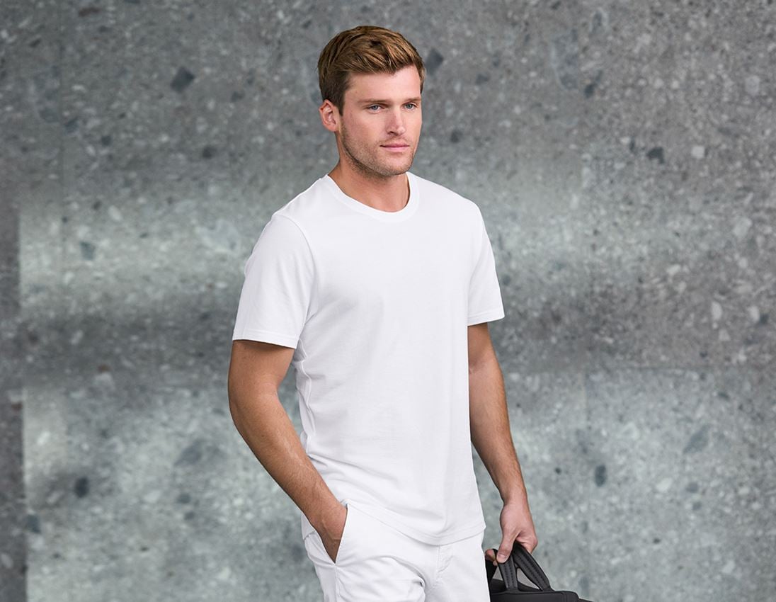 T-Shirts, Pullover & Skjorter: e.s. Pique-T-Shirt cotton light + hvid 3