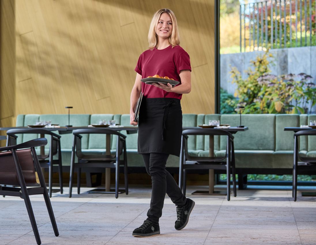 T-Shirts, Pullover & Skjorter: e.s. T-shirt cotton stretch rolled sleeve, damer + bordeaux 2