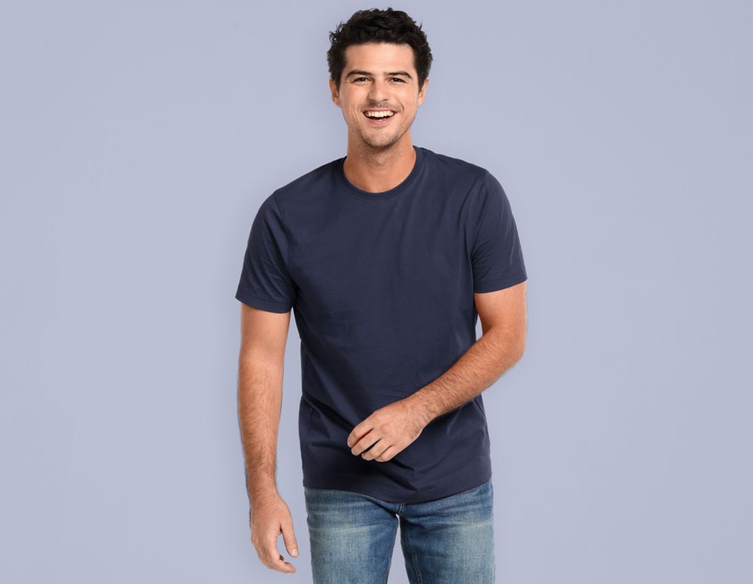 Shirts, Pullover & more: e.s. T-shirt cotton, slim fit + navy