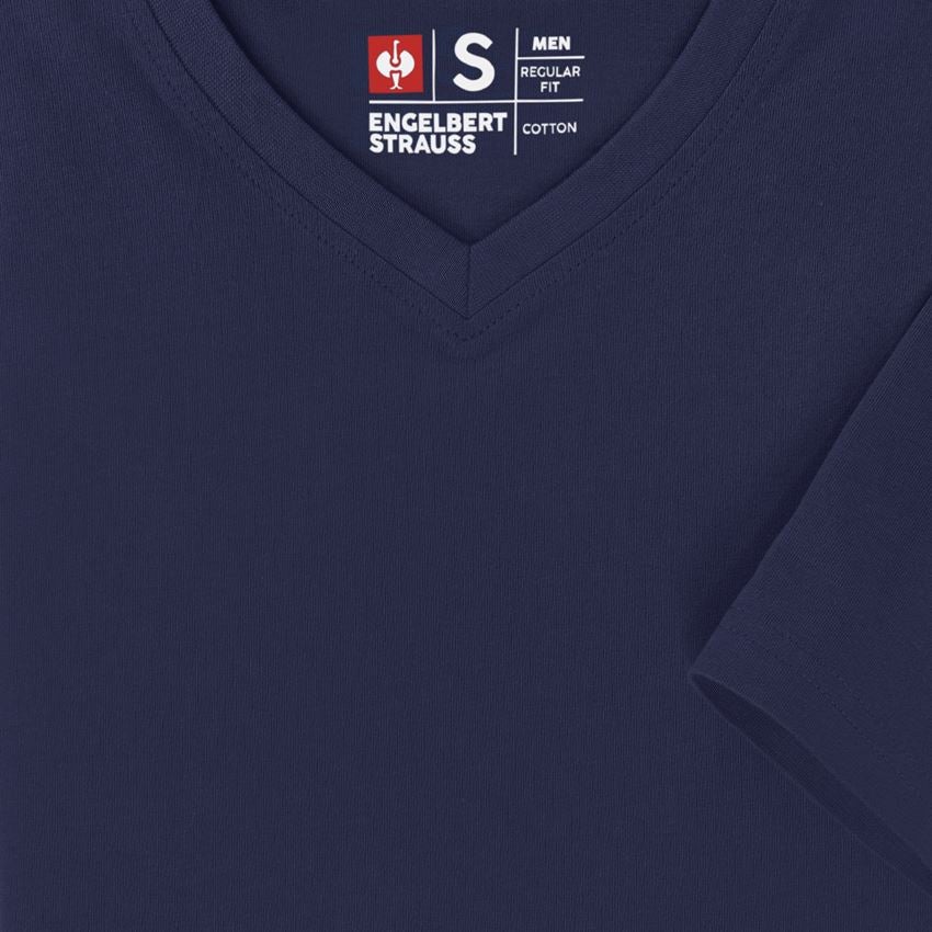 T-Shirts, Pullover & Skjorter: e.s. T-Shirt cotton V-Neck + mørkeblå 2