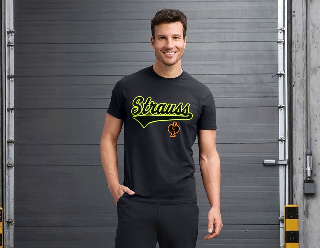 Beklædning: T-Shirt e.s.e:pic + sort/advarselsgul/advarselsorange