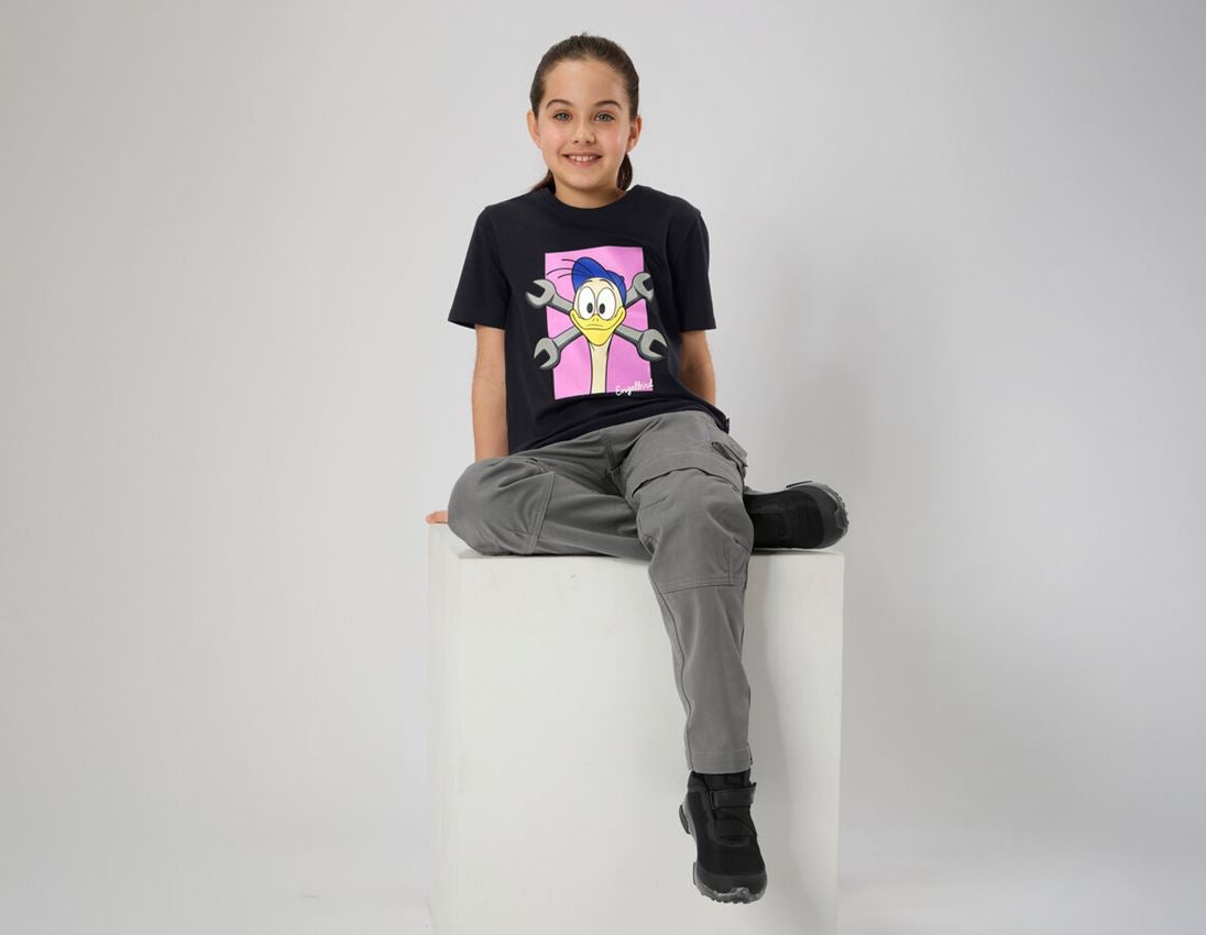 T-Shirts, Pullover & Skjorter: e.s. T-shirt cotton stretch engelbird, børne + engelbird5/sort 1