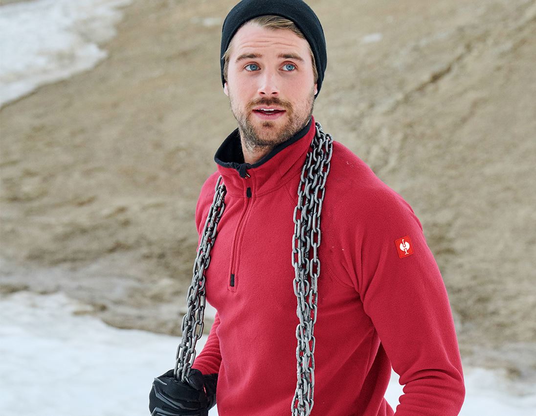 Shirts, Pullover & more: Microfleece troyer dryplexx® micro + red 1