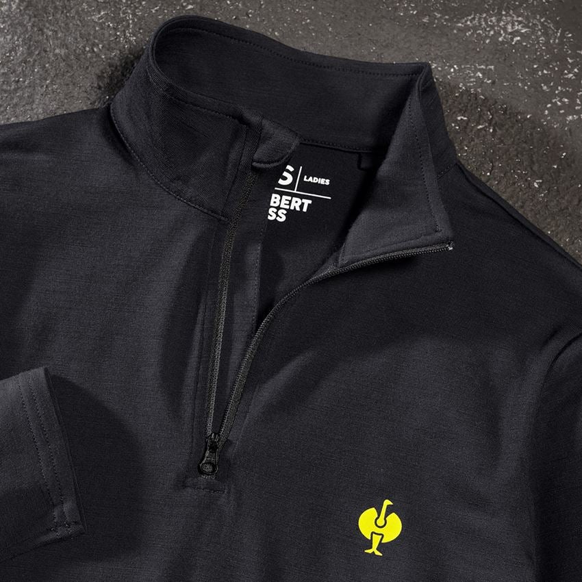 T-Shirts, Pullover & Skjorter: Trøje Merino e.s.trail, damer + sort/syregul 2