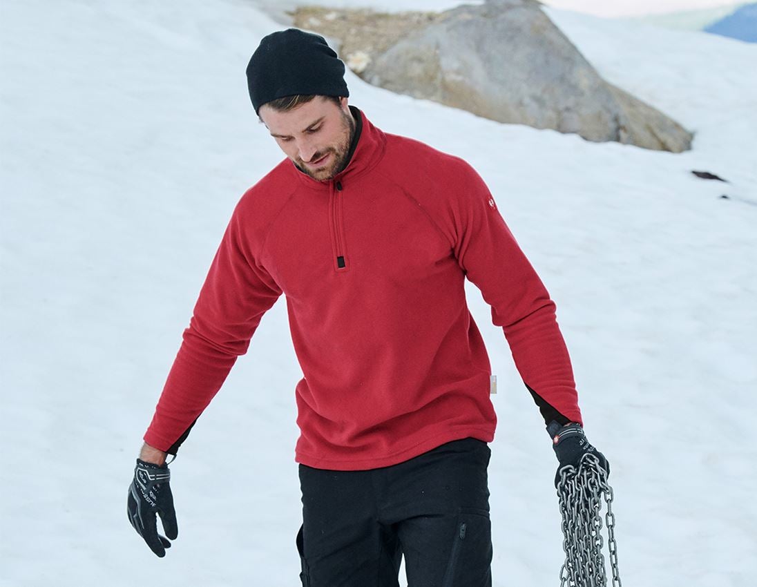 Beklædning: SÆT: Microfleecejakke + trøje dryplexx® micro + rød/sort