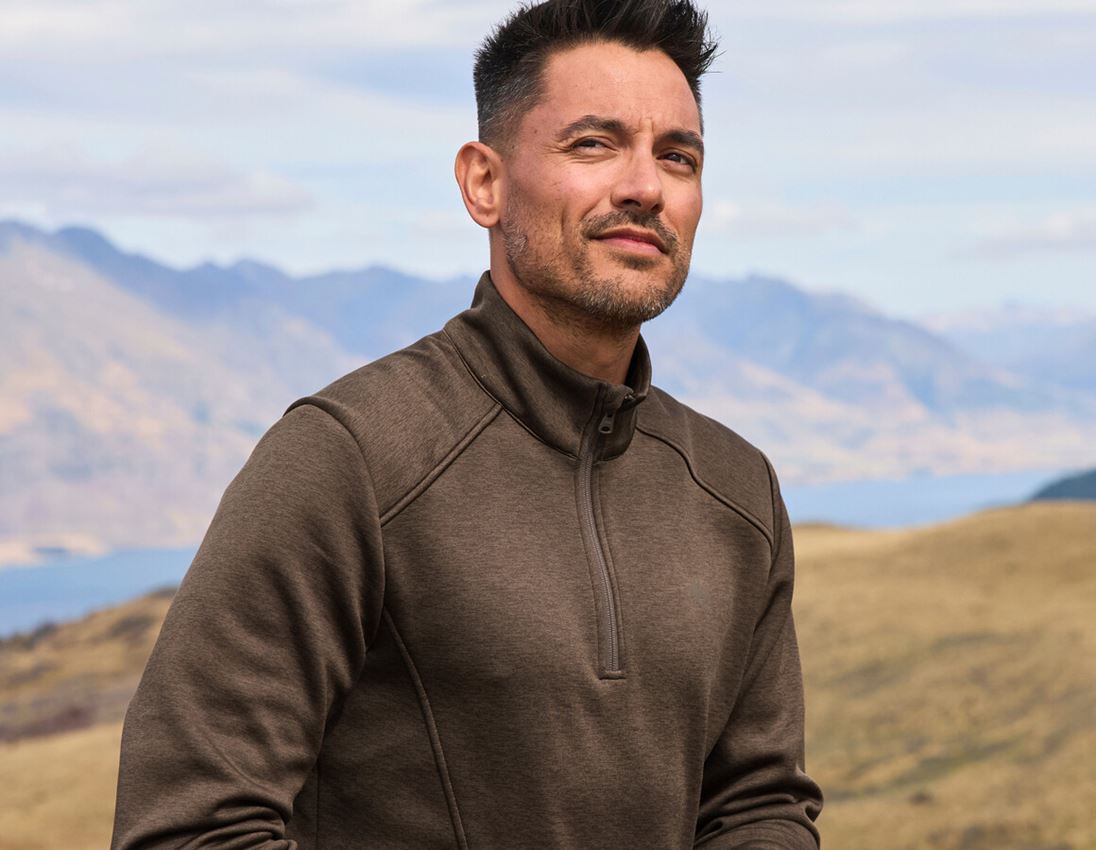 Shirts, Pullover & more: Troyer thermo stretch e.s.trail + chestnut melange/hazelnut 1