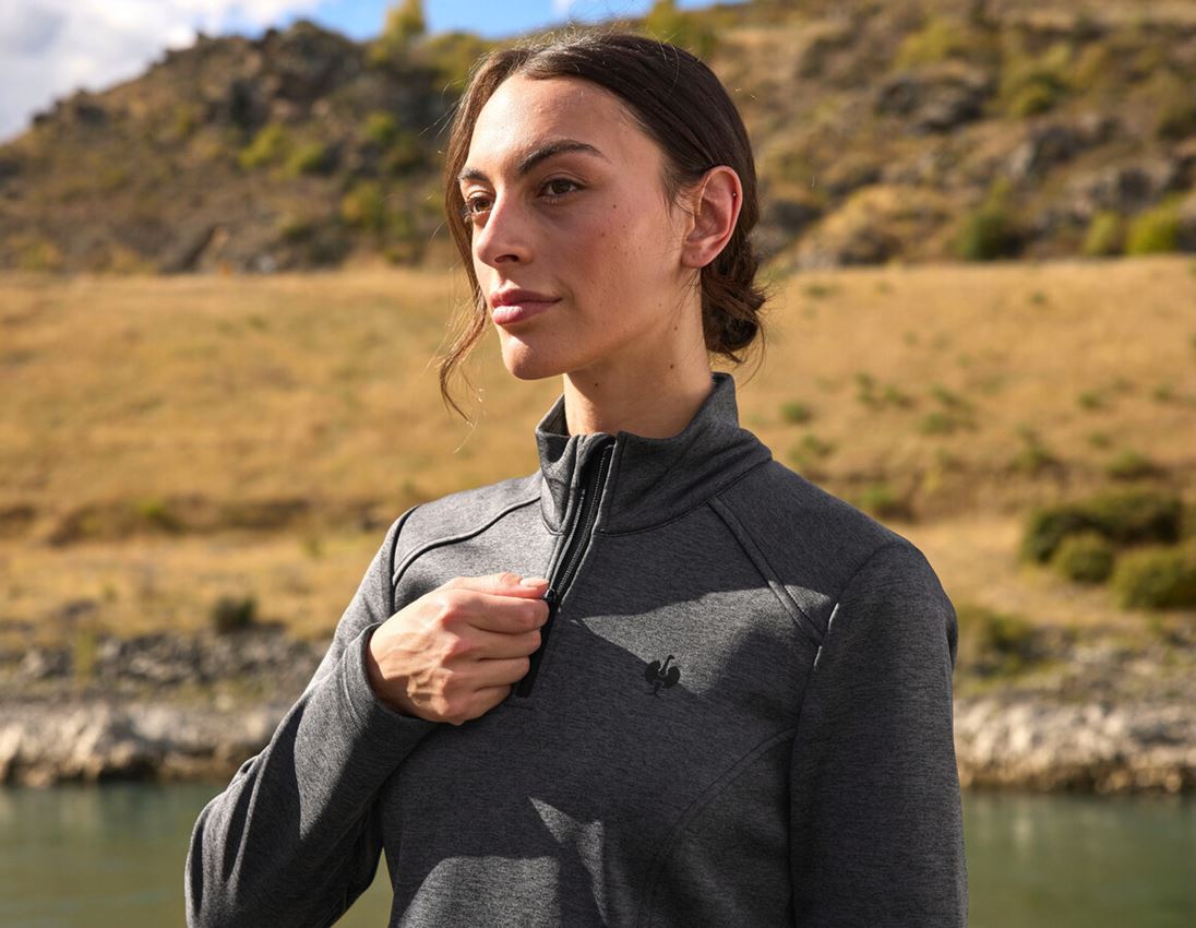 Shirts, Pullover & more: Troyer thermo stretch e.s.trail, ladies' + black melange 1