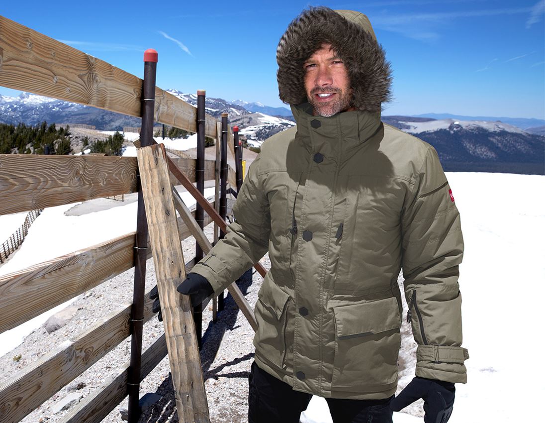 Work Jackets: Winter parka e.s.vision, men's + stone