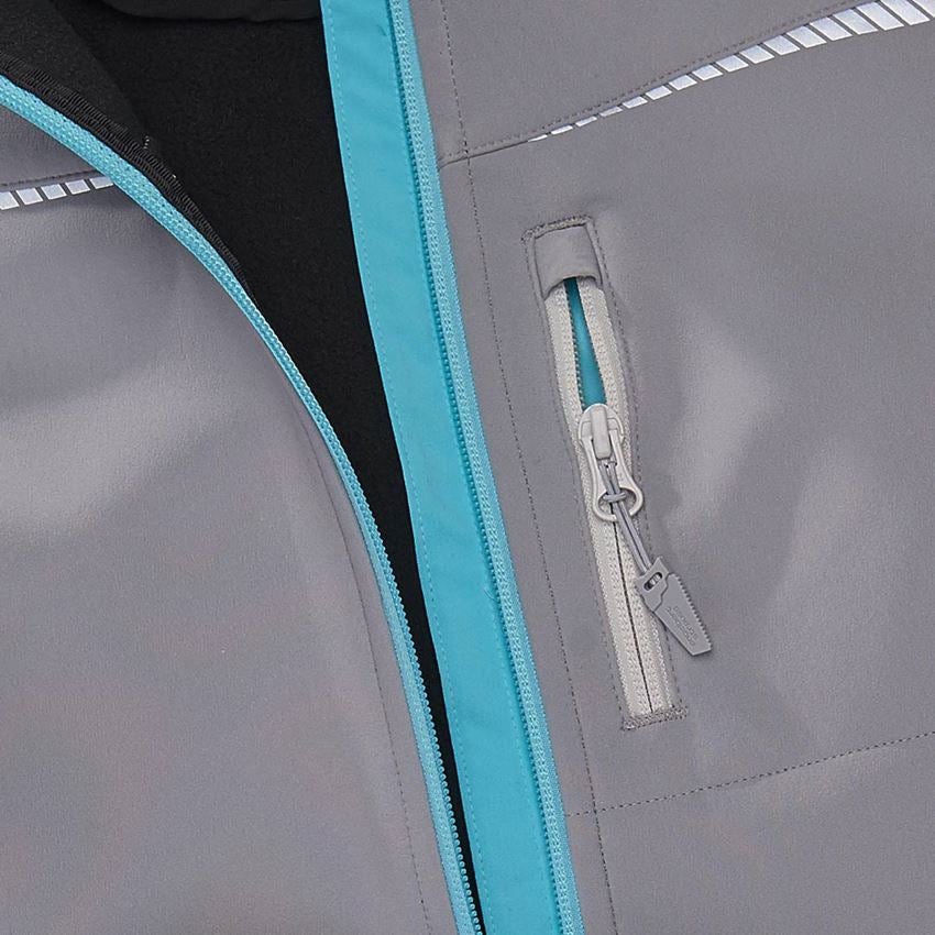 Work Jackets: Softshell jacket e.s.motion 2020, ladies' + platinum/capri 2