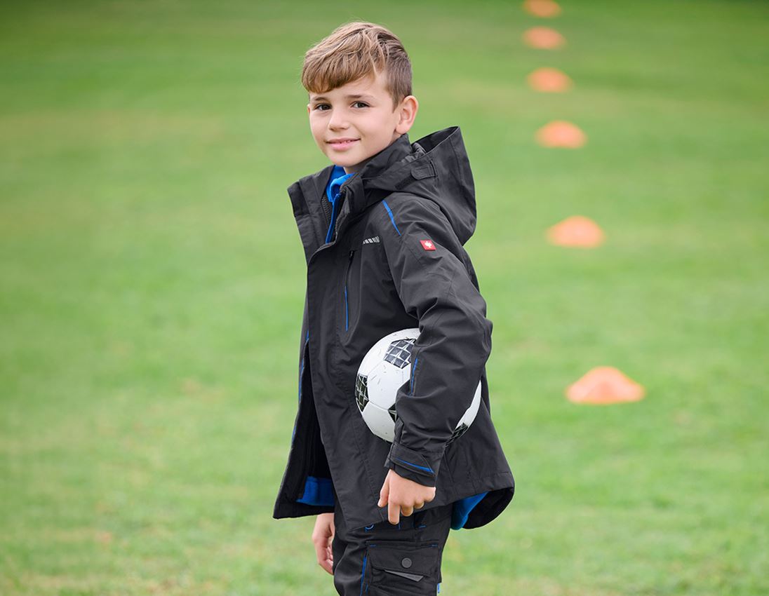 Jackets: 3 in 1 functional jacket e.s.motion 2020,  childr. + graphite/gentianblue 2