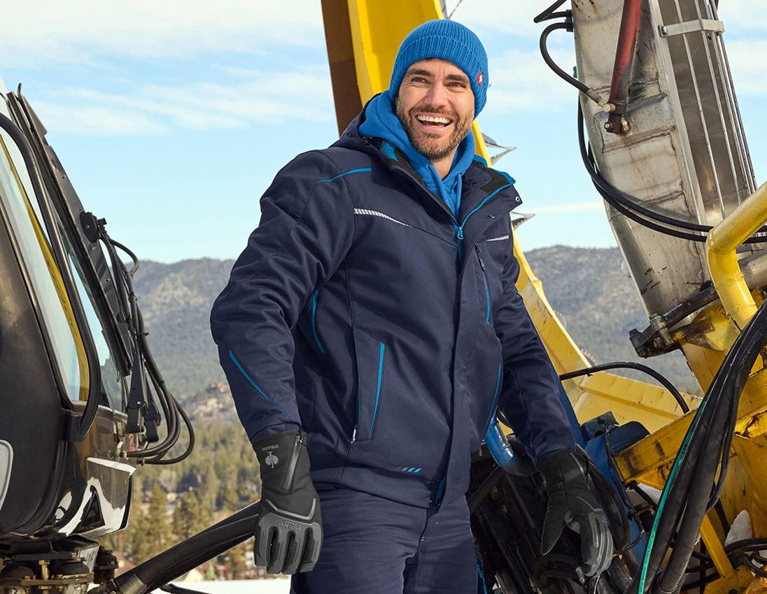 Work Jackets: Winter softshell jacket e.s.motion 2020, men's + navy/atoll