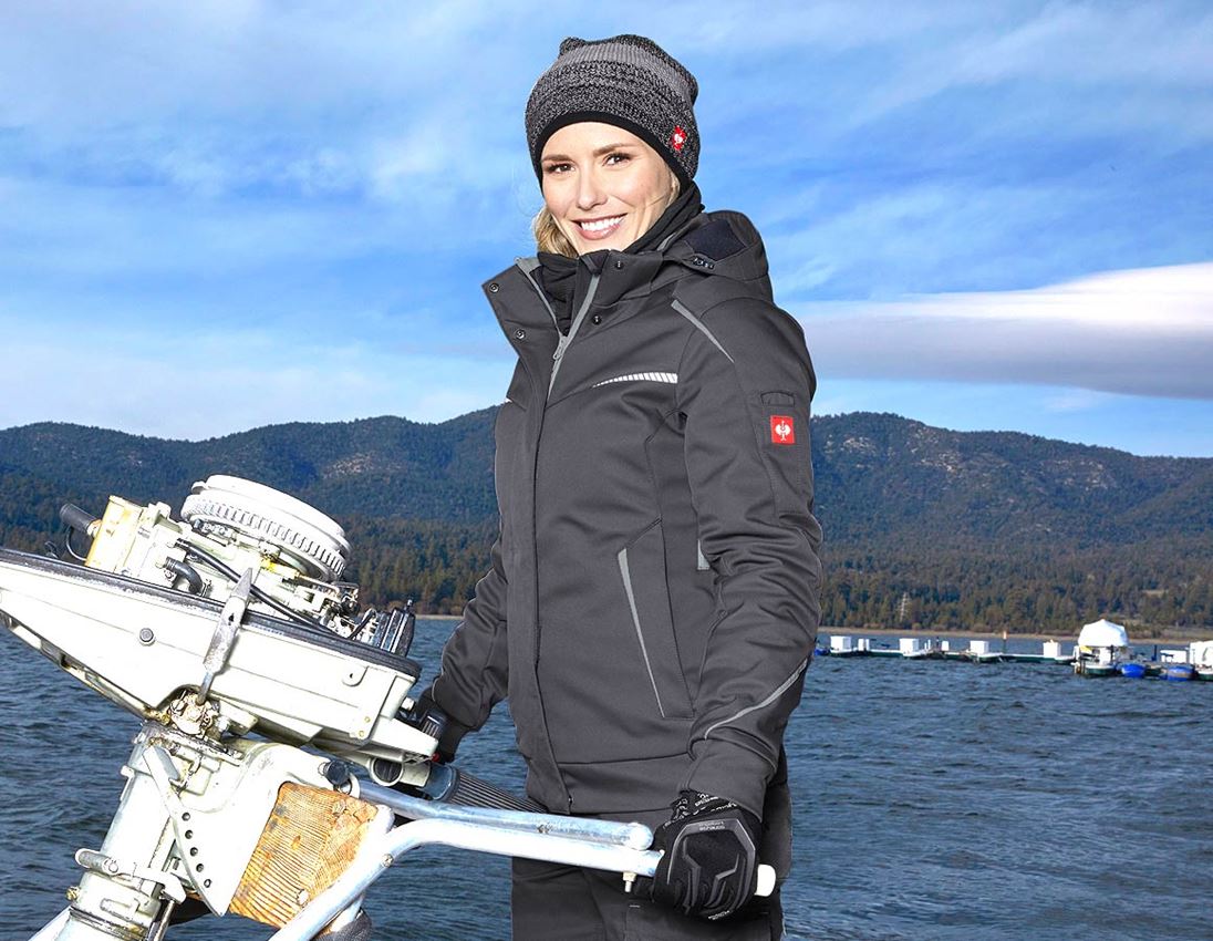 Arbejdsjakker: Vinter softshelljakke e.s.motion 2020, damer + antracit/platin 3