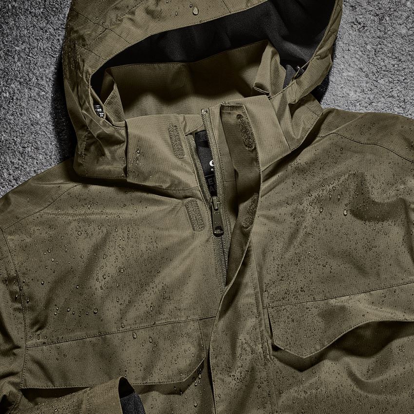 Work- & Safetywear: Rain jacket e.s.concrete + mudgreen 2