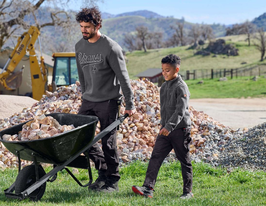 Jackets: Faux fur jacket e.s.e:pic, children's + carbongrey 3