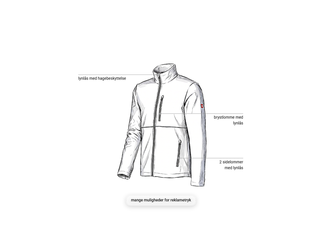 Arbejdsjakker: Softshelljakke e.s.line.core + hvid/platin 1