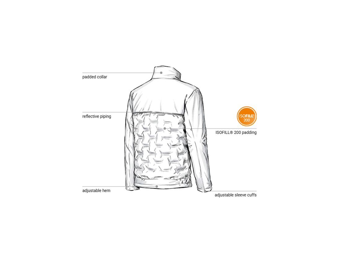 Work Jackets: Winter jacket padded e.s.line.core + white/platinum 2