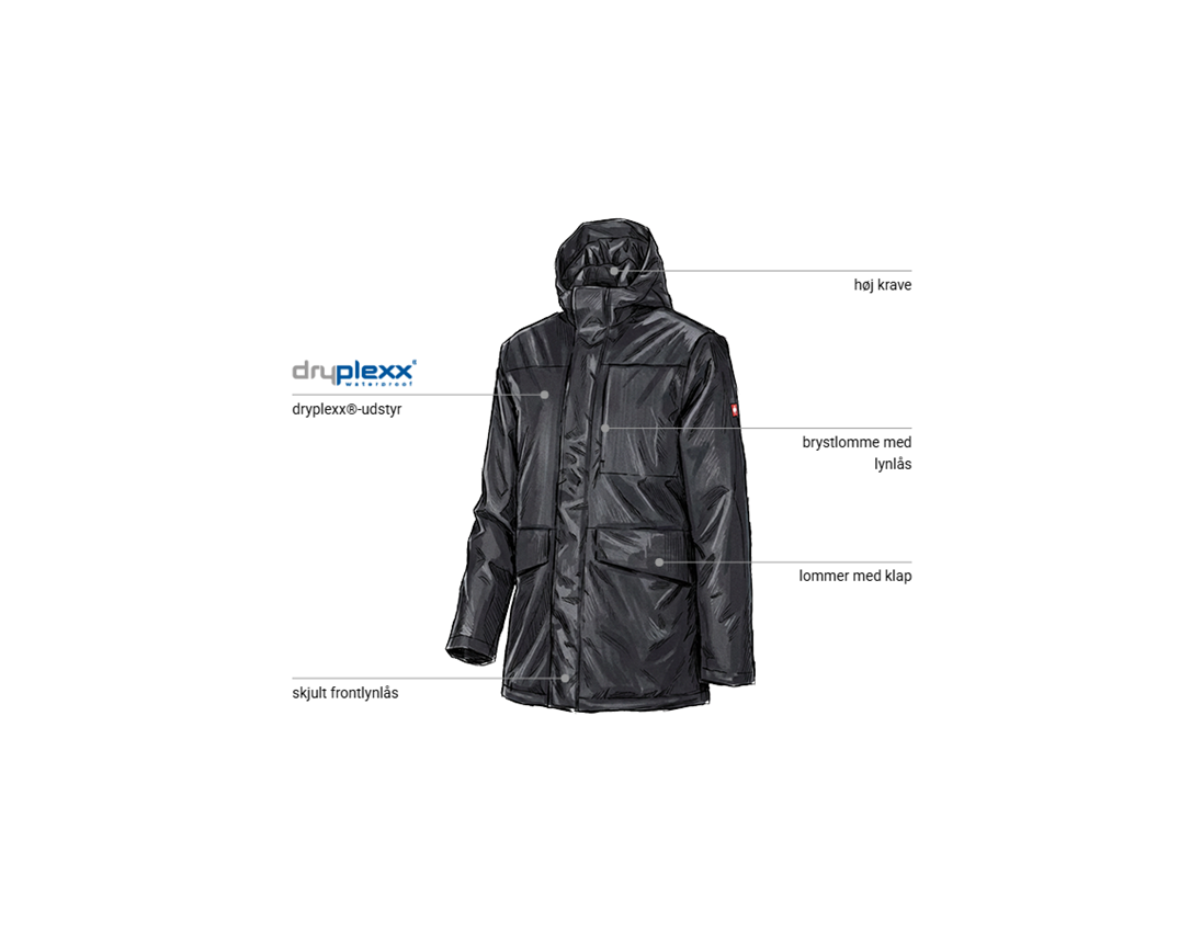 Arbejdsjakker: Vinterparka-jakke e.s.line.nordic + sort 1