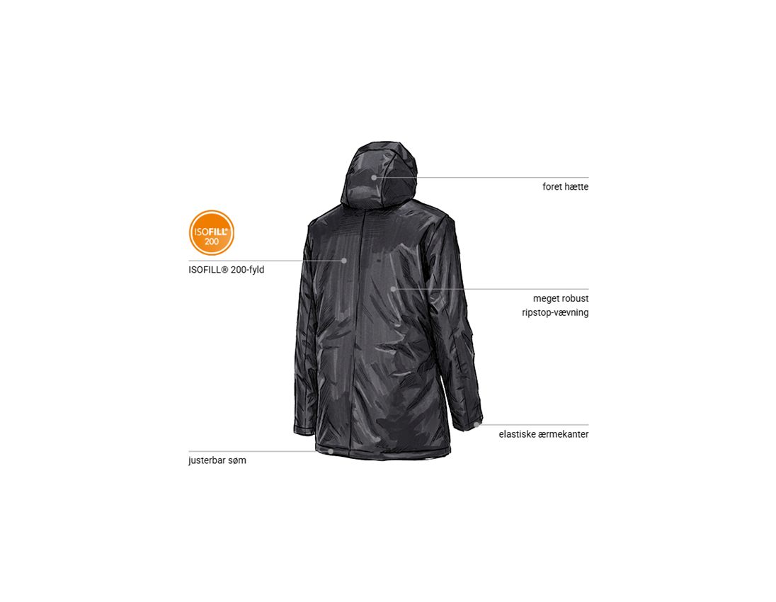 Arbejdsjakker: Vinterparka-jakke e.s.line.nordic + sort 2