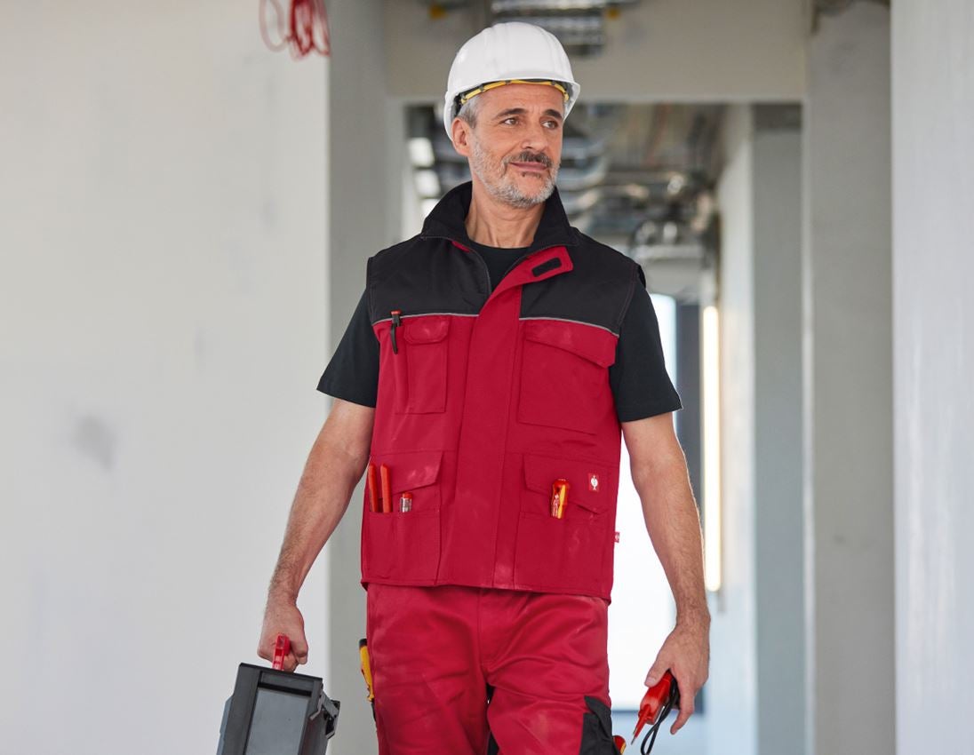 Arbejdsveste: Vest e.s.image + rød/sort