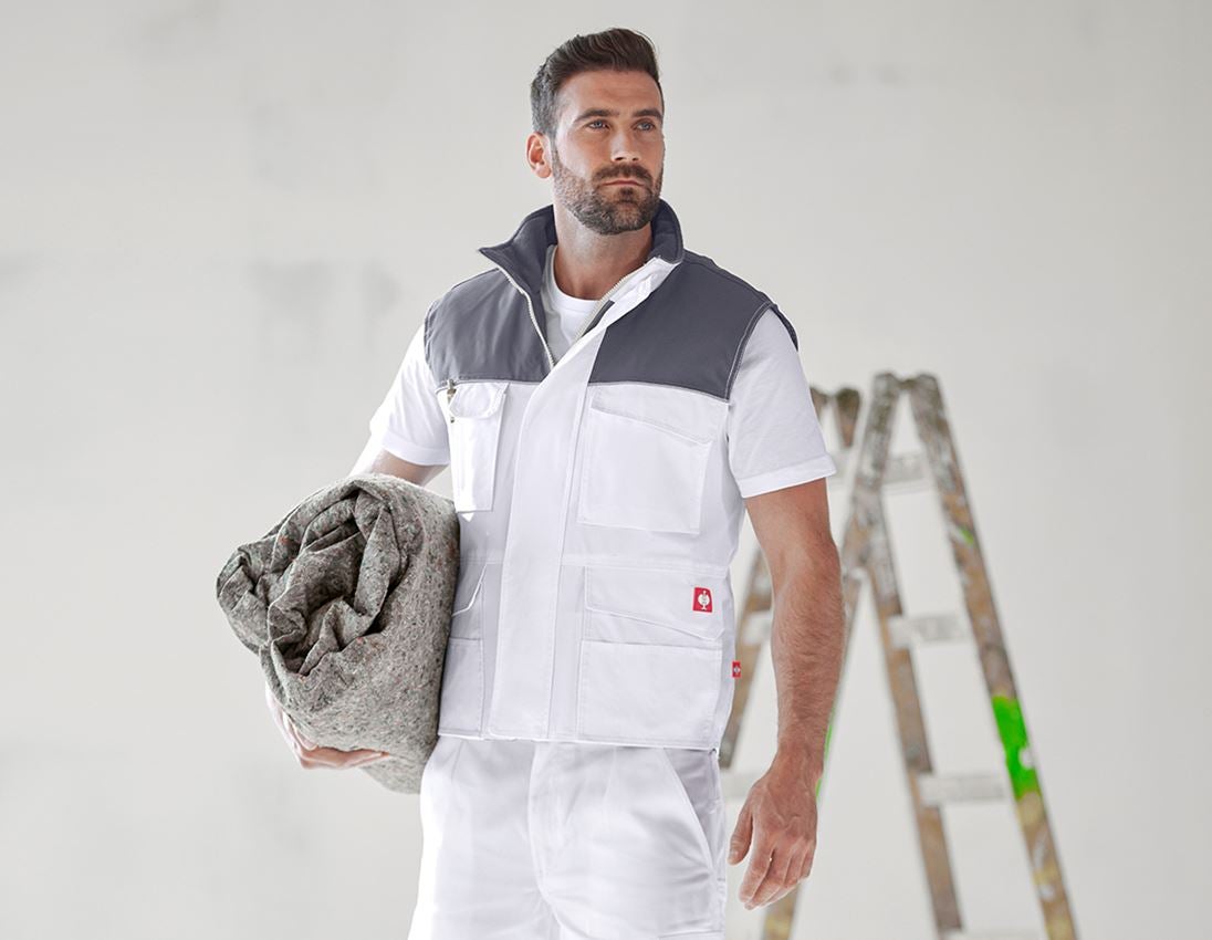 Arbejdsveste: Vest e.s.image + hvid/grå