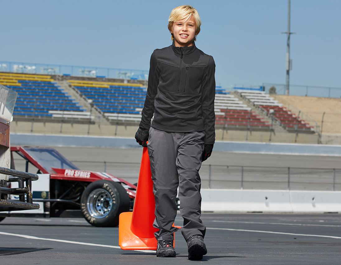 Trousers: Funct.cargo trousers e.s.dynashield solid,child. + anthracite 1