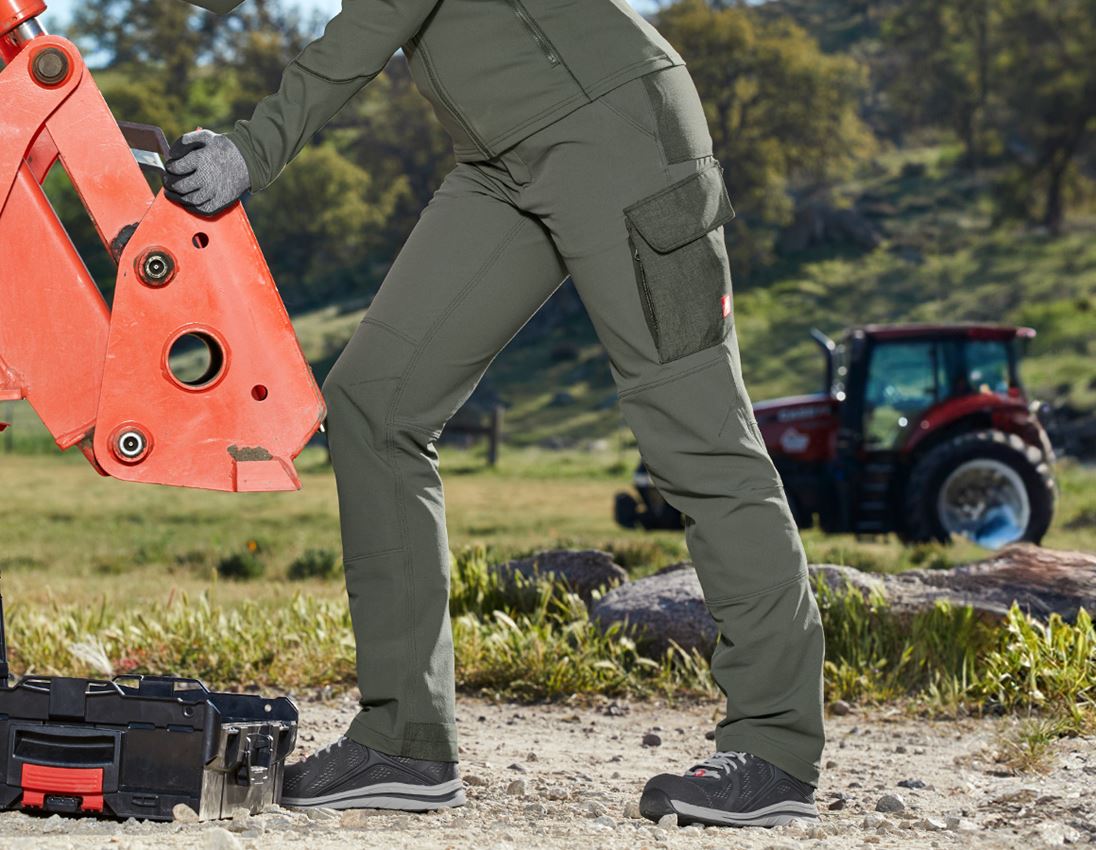 Arbejdsbukser: Funktionscargobukser e.s.dynashield solid, damer + timian 1