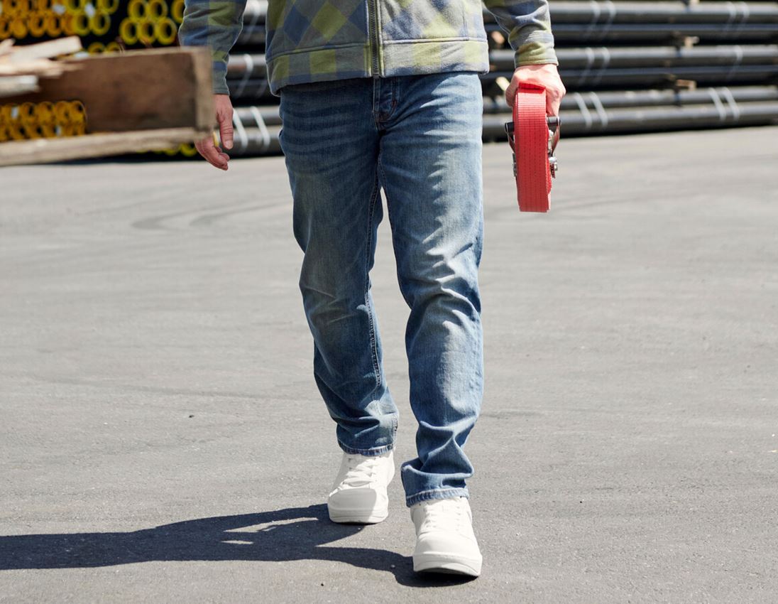 Work Trousers: e.s. 5-pocket stretch jeans, slim + mediumwashed