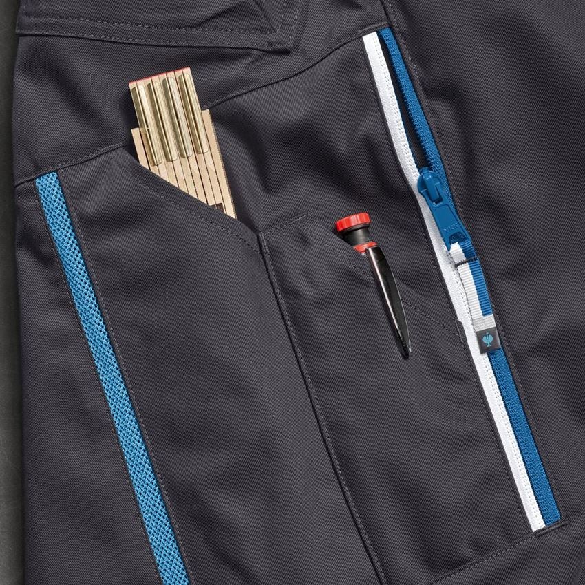 Work Trousers: Multipocket trousers e.s.ambition, ladies' + graphite/gentianblue 2