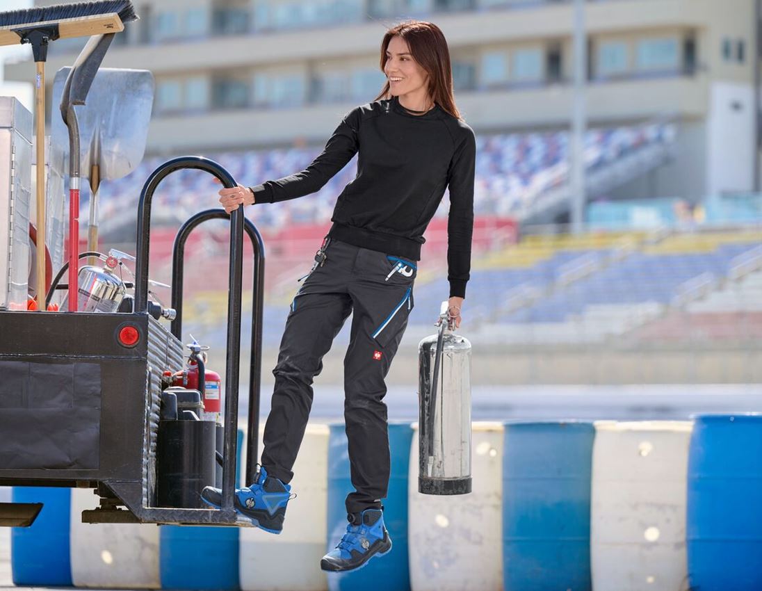 Work Trousers: Multipocket trousers e.s.ambition, ladies' + graphite/gentianblue 2