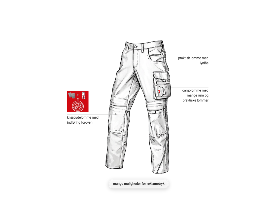 Emner: Bukser e.s.line.core + hvid/platin 1