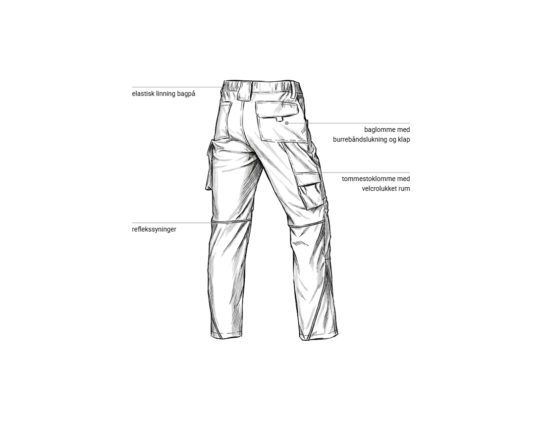 Emner: Strækbukser e.s.line.core + hvid/platin 2