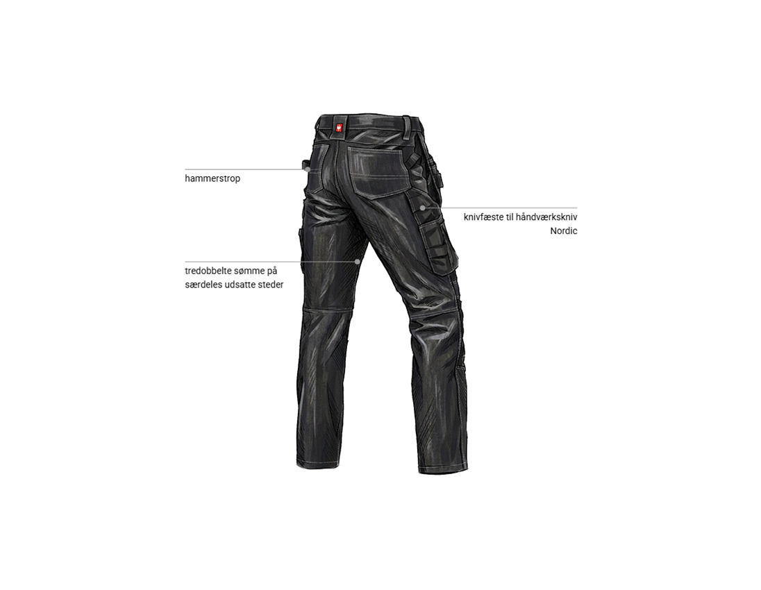 Arbejdsbukser: POWERdenim jeans med hylster e.s.line.nordic + raw black 2