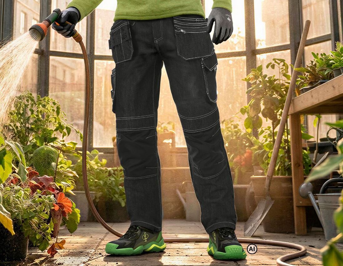 AI-genereret / modificeret - Arbejdsbukser: POWERdenim jeans med hylster e.s.line.nordic + raw black