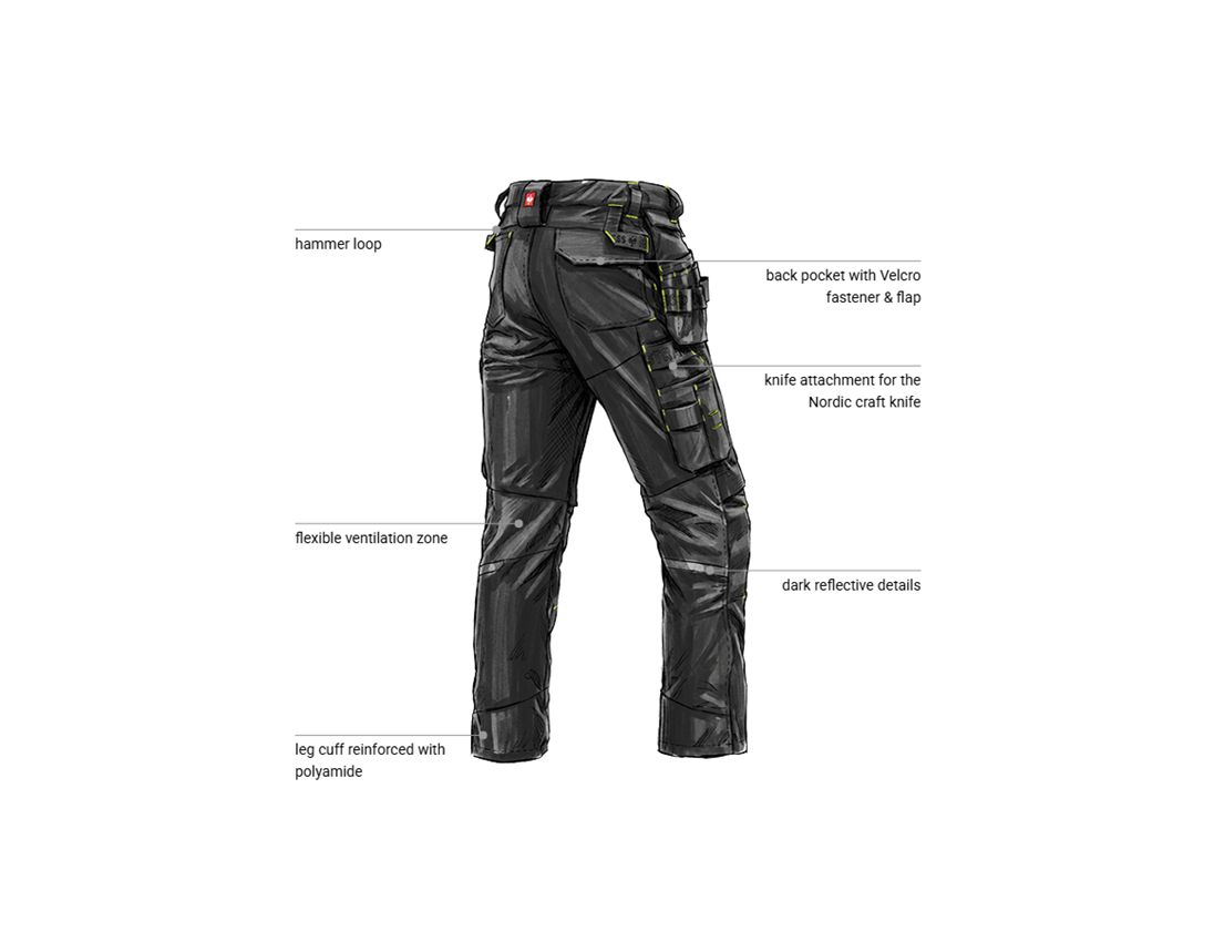 Topics: Stretch holster trousers e.s.line.nordic + black/high-vis yellow 2