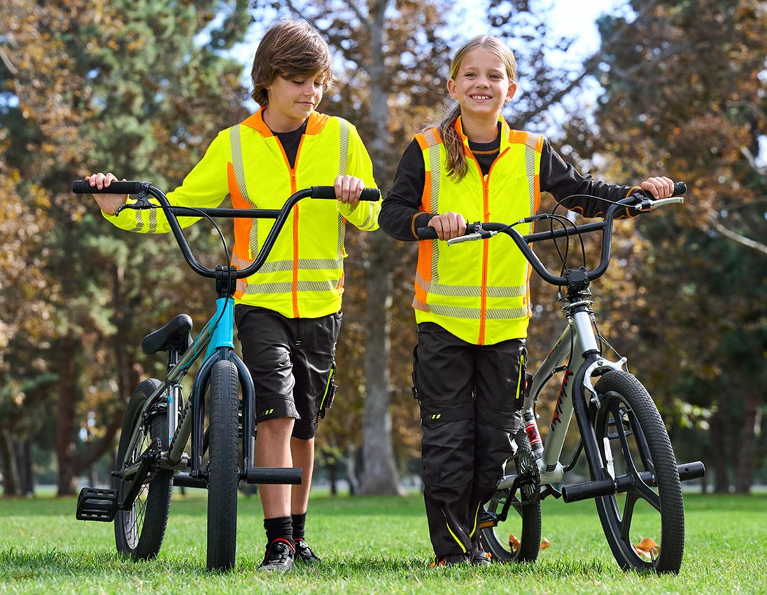 Veste: Advarsels-funktionsvest e.s.motion 2020, børn + advarselsgul/advarselsorange 4