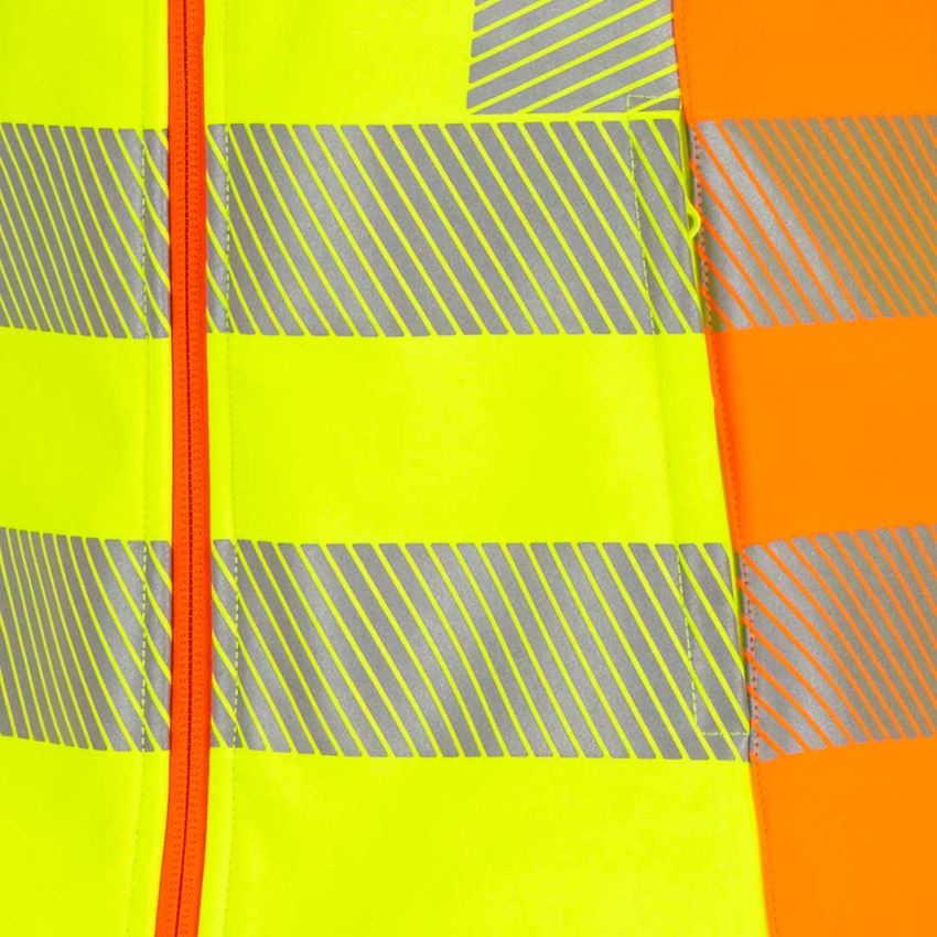 Work Jackets: High-vis soft.jacket softlight e.s.motion 2020,lad + high-vis yellow/high-vis orange 2