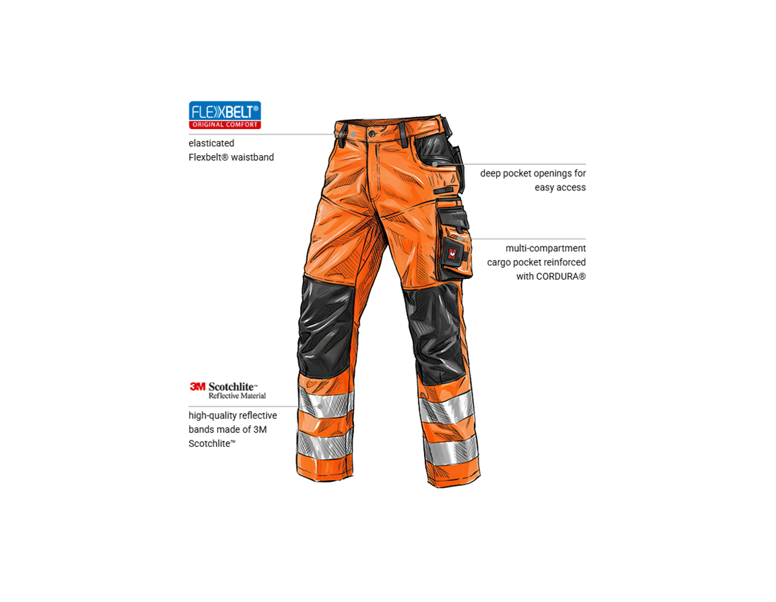 Topics: High-vis trousers e.s.motion + high-vis orange/anthracite 1