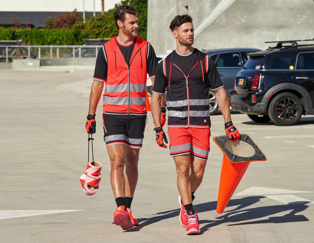 Arbejdsveste: Refleks-funktionsvest e.s.ambition + sort/advarselsrød 3