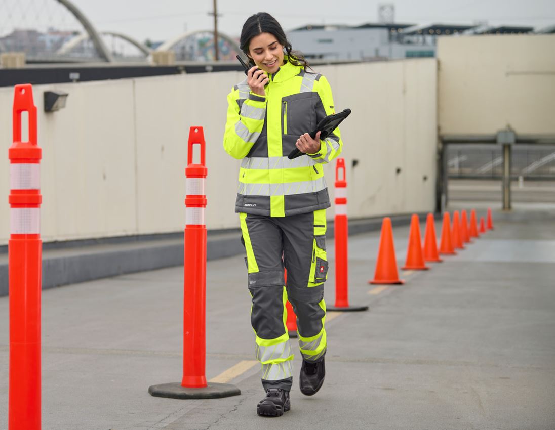 Work Jackets: High-vis winter soft. jacket e.s.motion 24/7,lad. + anthracite/high-vis yellow 2
